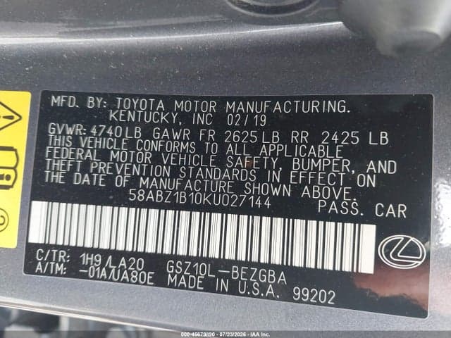 2019 LEXUS ES 350 9