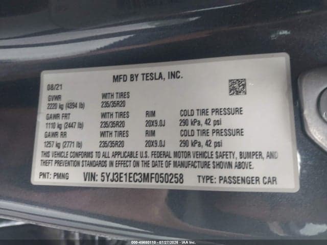 2021 TESLA MODEL 3 PERFORMANCE DUAL MOTOR ALL-WHEEL DRIVE 9