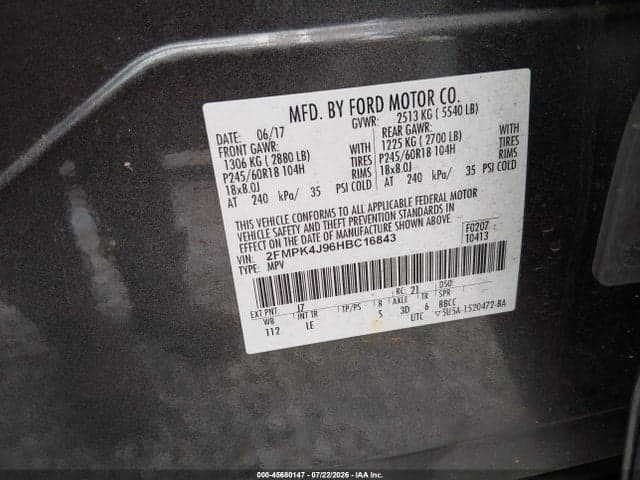 2017 FORD EDGE SEL 9
