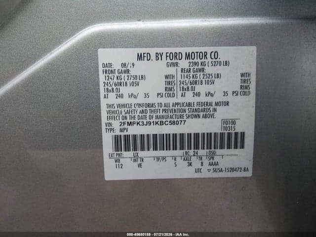 2019 FORD EDGE SEL 9