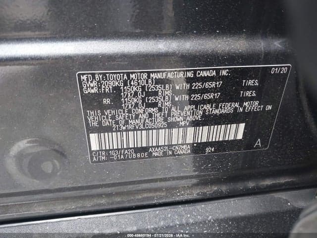 2020 TOYOTA RAV4 XLE 9