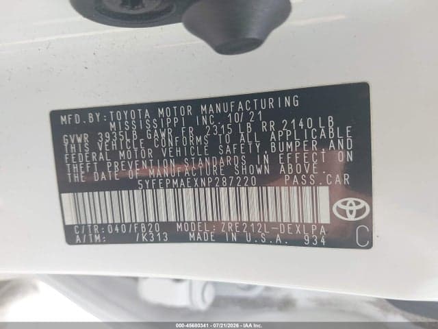 2022 TOYOTA COROLLA LE 9