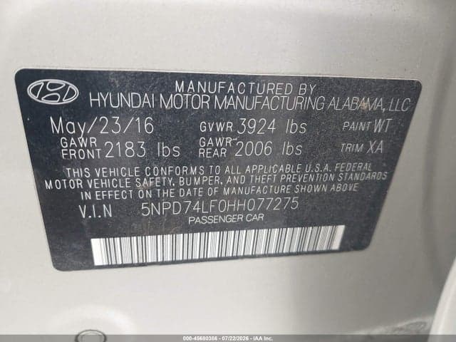 2017 HYUNDAI ELANTRA SE 9