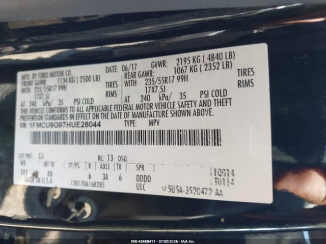 2017 FORD ESCAPE SE 9