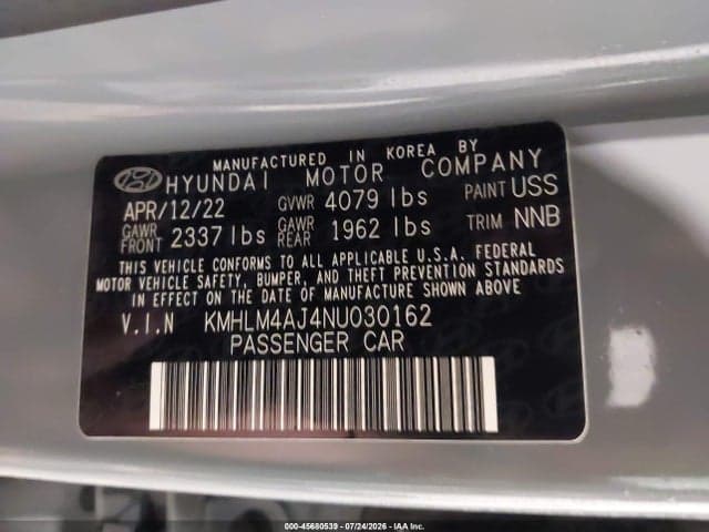2022 HYUNDAI ELANTRA HYBRID BLUE 9