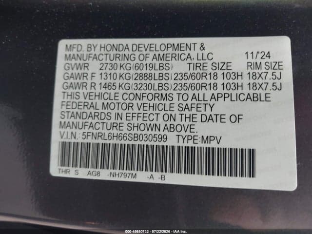 2025 HONDA ODYSSEY EX-L 9