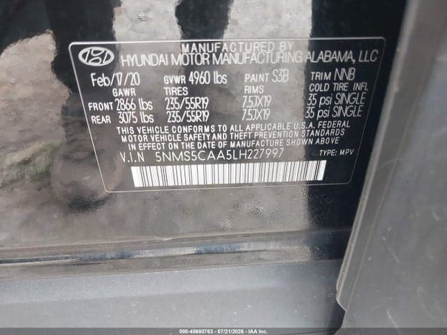 2020 HYUNDAI SANTA FE LIMITED 2.0T 9
