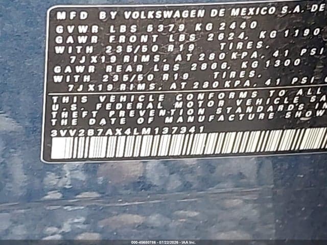 2020 VOLKSWAGEN TIGUAN 2.0T SE/2.0T SE R-LINE BLACK/2.0T SEL 9