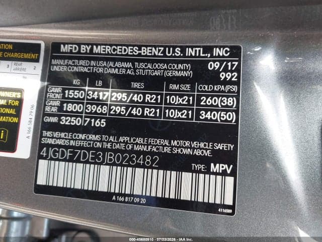 2018 MERCEDES-BENZ GLS 550 4MATIC 9