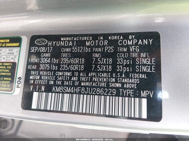 2018 HYUNDAI SANTA FE SE 9