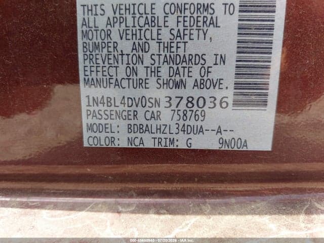 2025 NISSAN ALTIMA SV FWD 9