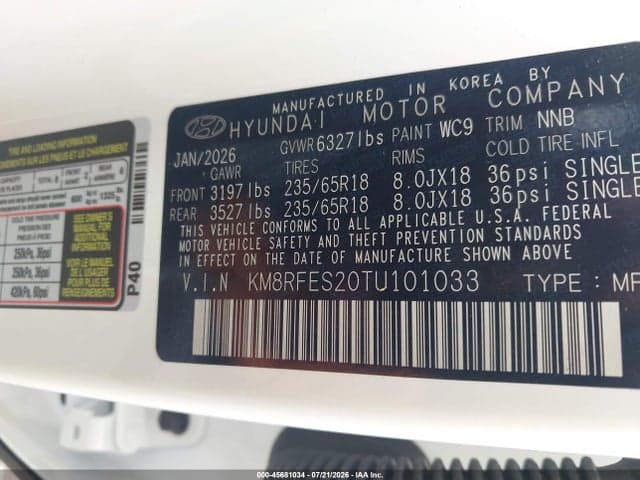 2026 HYUNDAI PALISADE SE 9