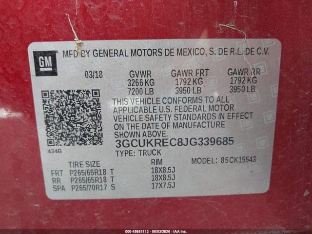 2018 CHEVROLET SILVERADO 1500 2LT 9