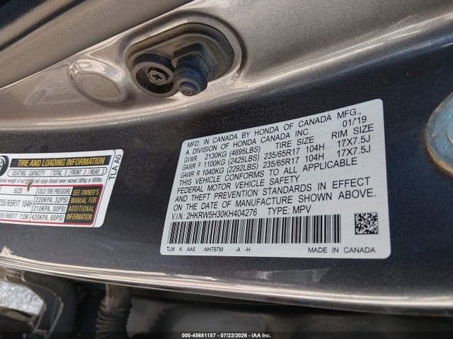 2019 HONDA CR-V LX 9