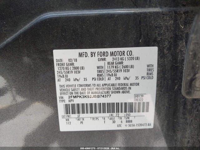 2018 FORD EDGE TITANIUM 9