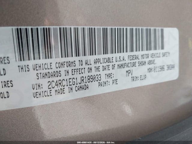 2018 CHRYSLER PACIFICA TOURING L PLUS 9