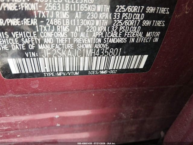 2021 SUBARU FORESTER PREMIUM 9