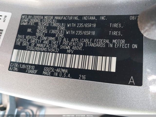 2021 TOYOTA HIGHLANDER XLE 9