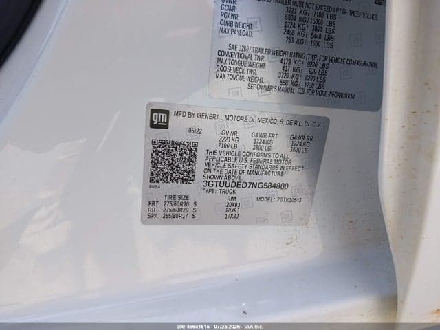 2022 GMC SIERRA 1500 4WD SHORT BOX SLT 9