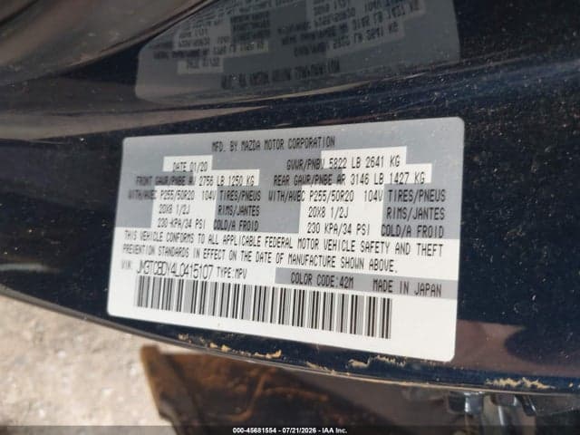 2020 MAZDA CX-9 GRAND TOURING 9