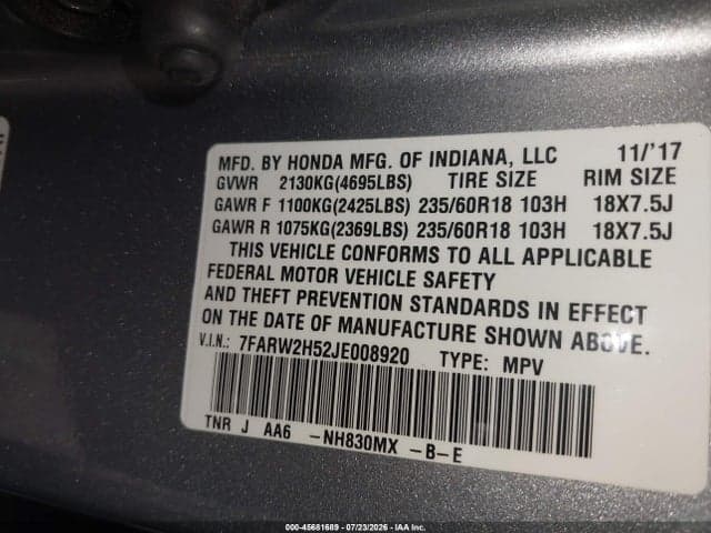 2018 HONDA CR-V EX 9