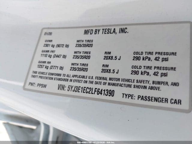 2020 TESLA MODEL 3 PERFORMANCE DUAL MOTOR ALL-WHEEL DRIVE 9