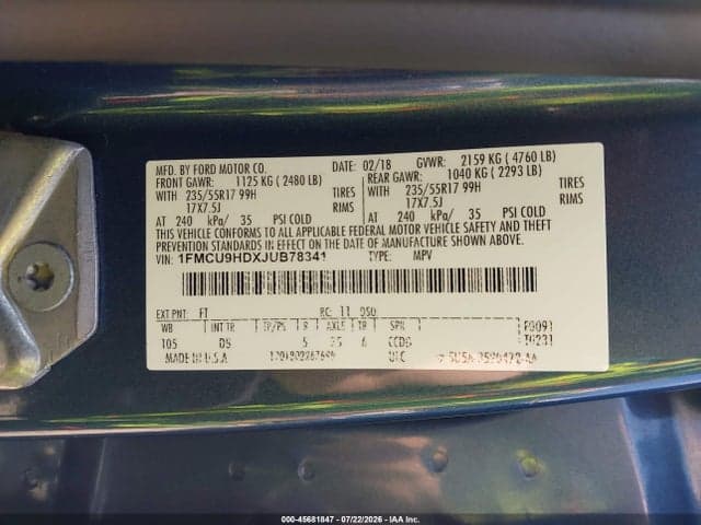 2018 FORD ESCAPE SEL 9