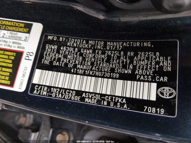 2017 TOYOTA CAMRY XSE 9
