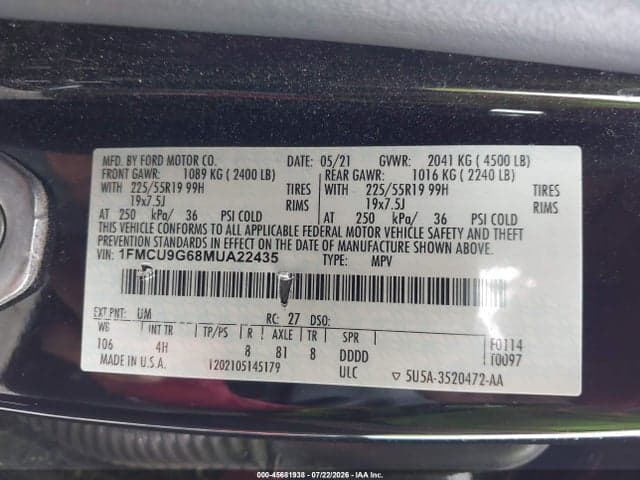 2021 FORD ESCAPE SE 9