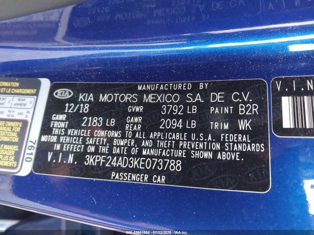 2019 KIA FORTE LXS 9