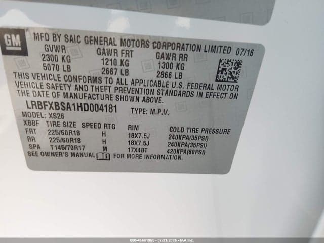 2017 BUICK ENVISION ESSENCE 5