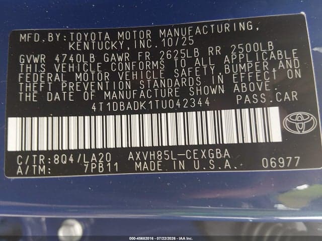 2026 TOYOTA CAMRY XLE 9