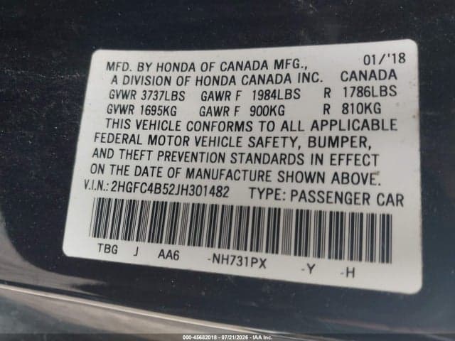 2018 HONDA CIVIC LX 9