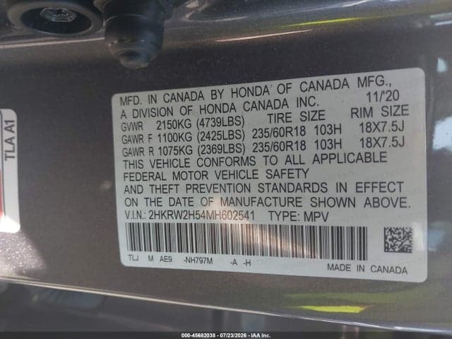 2021 HONDA CR-V AWD EX 9