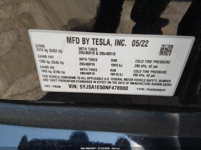 2022 TESLA MODEL S DUAL MOTOR ALL-WHEEL DRIVE 9