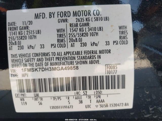 2021 FORD EXPLORER XLT 9