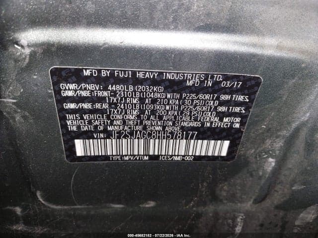 2017 SUBARU FORESTER 2.5I PREMIUM 9