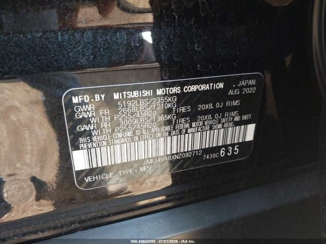 2022 MITSUBISHI OUTLANDER SEL 2.5 S-AWC/SEL LAUNCH EDITION S-AWC/SEL SPECIAL EDITION S-AWC 9