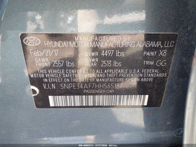 2017 HYUNDAI SONATA SPORT 9