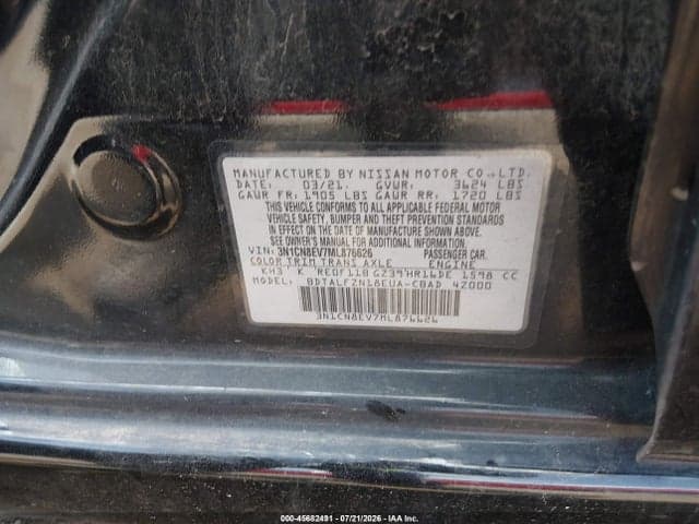 2021 NISSAN VERSA SV XTRONIC CVT 9