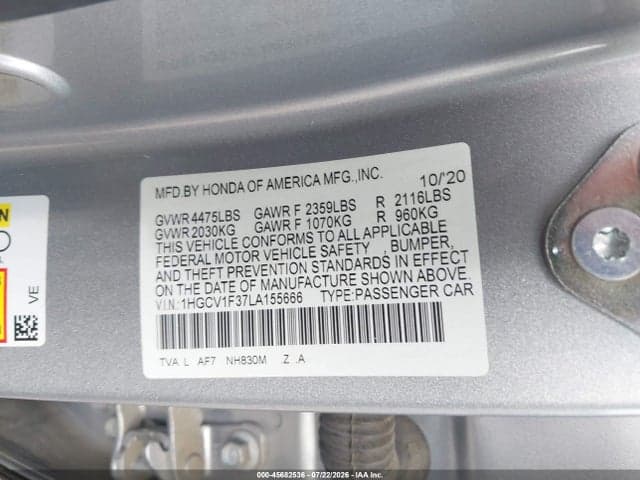 2020 HONDA ACCORD SPORT 9