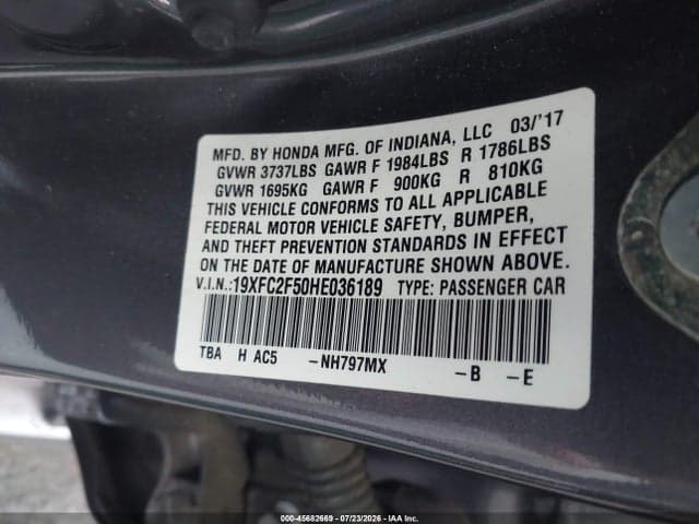 2017 HONDA CIVIC LX 9