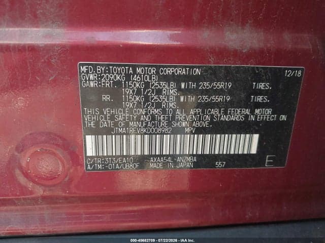 2019 TOYOTA RAV4 XLE PREMIUM 9