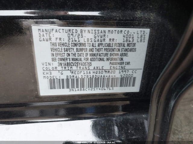 2025 NISSAN SENTRA SV 9