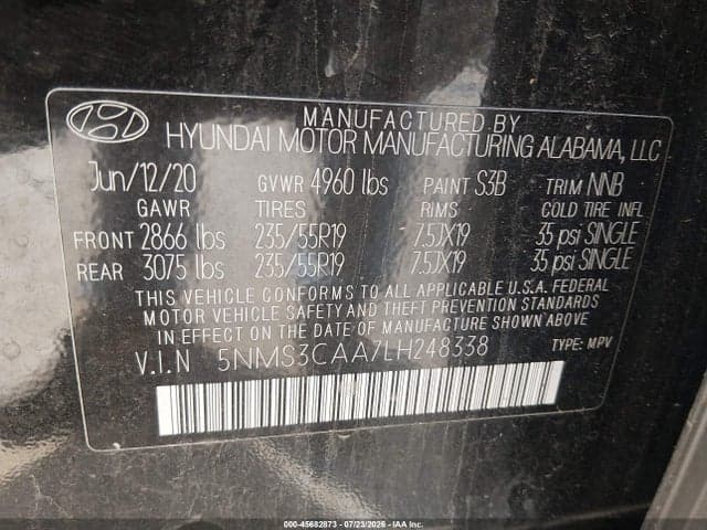 2020 HYUNDAI SANTA FE SEL 2.0T 9