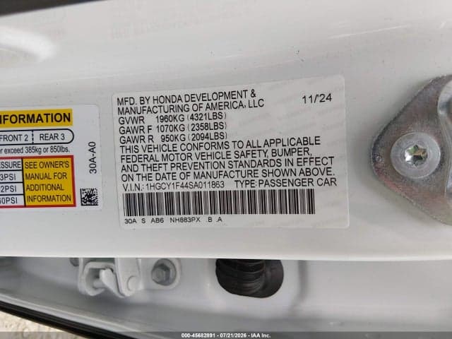 2025 HONDA ACCORD SE 9