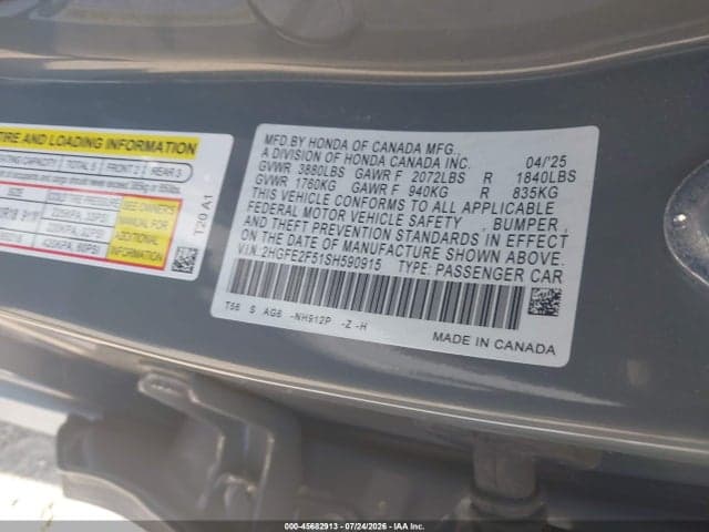 2025 HONDA CIVIC SPORT 9