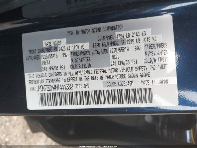 2021 MAZDA CX-5 GRAND TOURING 9