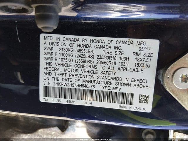 2017 HONDA CR-V EX 9
