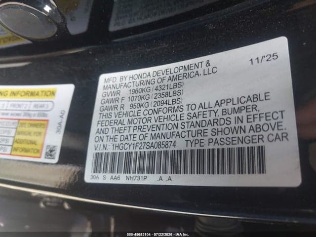 2025 HONDA ACCORD LX 9